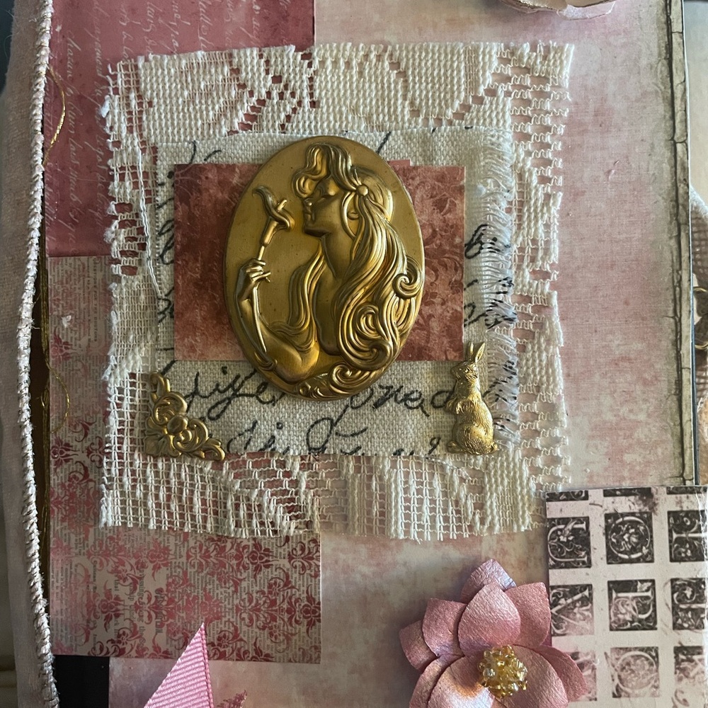 Pink homemade Junk Journal.